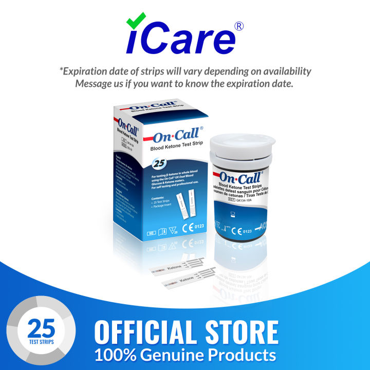 iCare® KetoneA25 On Call Blood Ketone Test Strips 25pcs USE WITH GK