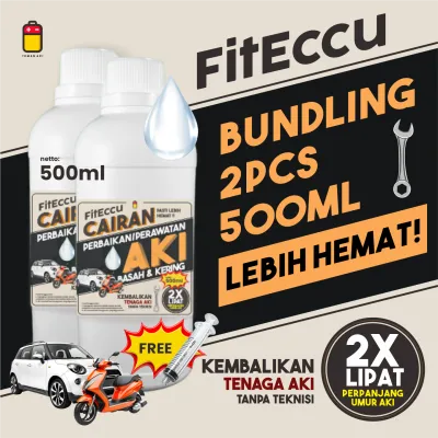 [BUNDLING 2PCS FITECCU 500ML] FitEccu Cairan Perbaikan Perawatan Aki Basah & Kering - Memperpanjang Umur Aki