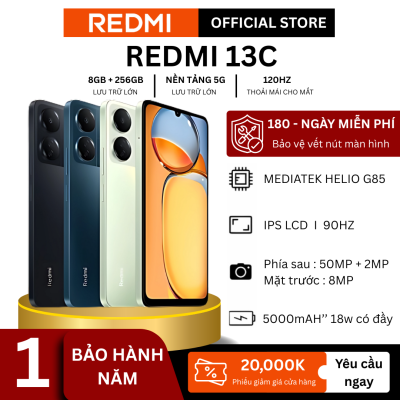 Điện Thoại Xiaomi Redmi 13C 5G [8GB RAM/256 GB ROM] - Hàng Chính Hãng