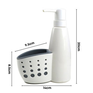 2 in 1 Liquid Dispenser and Lotion Bottle for Kitchen Sink Bathroom 400ml/13.5oz Soap Pump Home