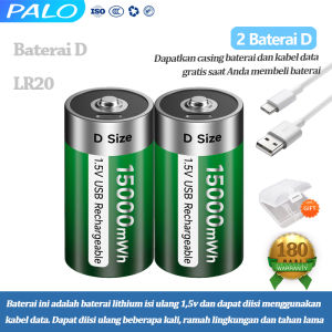 PALO 100% Original Cas 1.5V Type D/C Rechargeable Baterai LR20 LR14 Li-ion Battery
