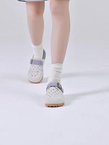 Giày Jeep Croc cho phụ nữ phong cách mới mùa xuân đầu to xấu xí dễ thương phong cách nhỏ giày da dễ thương đa năng thời trang