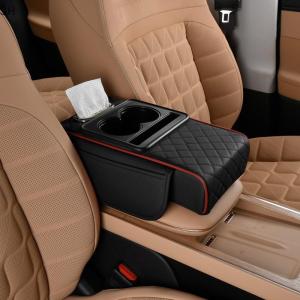 🚗🛵SH Car Arm Rest Tissue Box Truck Vehicles Center Console Box Extension Armrest Cushion Soft Elbow Support Cup Holder Organizer Bag