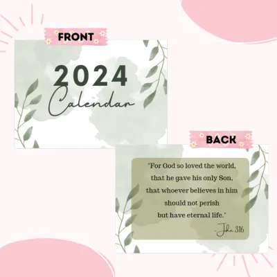 2026 Calendar (WALL CALENDAR) Bible Verse Cover