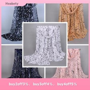 Heabety Womens Fashion Scarves Musical Note Print Ladies Soft Chiffon Infinity Scarf New