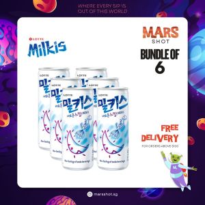 [Bundle of 6 | 12 | 18 | 24] LOTTE Milkis Original Soda Drink | Korean Milk & Yogurt Soda Drink