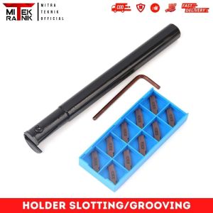 Holder Bubut Slotting MGIVR 2016 - 3 Set Insert MGMN 300 Holder Potong Dalam