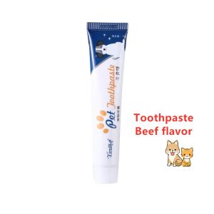 4In 1 Pet supplies Cat Dog Dental Care toothbrush Toothpaste Set mouth cleaning care Beef flavor