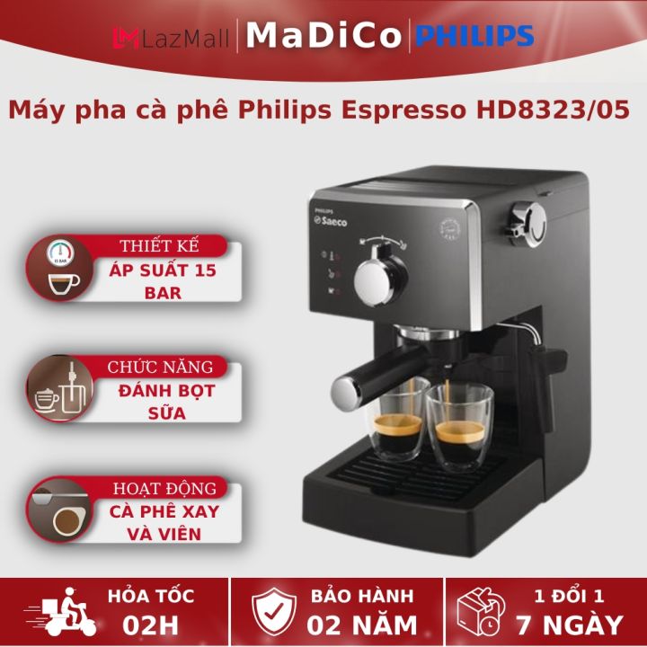 Máy pha cà phê thương hiệu Philips HD8323/05 pha Espresso tạo bọt