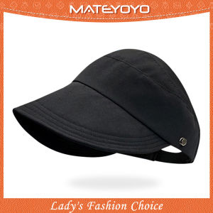 MATEYOYO Women Sun Cap Sun Visor Hat Half Empty Top Large Brim Summer Visor Cap Women High Ponytail Baseball Cap Sunscreen Cap Outdoor Urban Sports Sun Protection Hat Can Wear Mask for Outdoor Travel