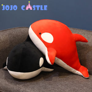 JOJO CASTLE Hot Nice Black Red Blue Green Shark Plush Toys Big Killer Whale Doll Orcinus Orca Stuffed Sea Animals Children Birthday Gift