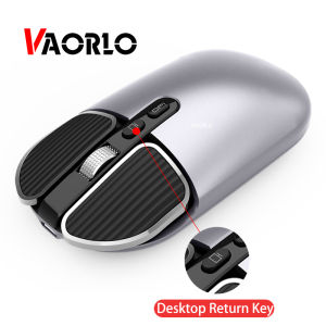 VAORLO บลูทูธ 5.1 เพื่อเมาส์การเข้าถึงเครื่องพรรณาสำหรับคอมพิวเตอร์ รวม 2.4G ไร้สายแบบ Dual Rechargeable Optical USB เมาส์เล่นเกมส์คอมพิวเตอร์ Charging เมาส์ให้สำหรับ Mac, iPad, และอันดรอยด์