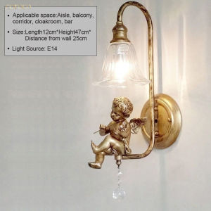 Nordic Angel Wall Lamp Bedroom Bedside Lamp Living Room Wall Light