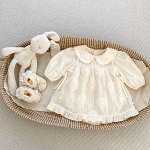 4392  Baby Dress Set 2026 Autumn New Baby Bag Fart Clothes +Sweet Flower Dress Princess Two-piece Set2026