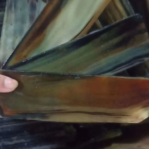 1PC Ưu đãi nóng Hoa tự nhiên Tấm dao sừng cừu Tấm nền Cân tay cầm Chất liệu DIY