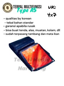TERPAL A5 UKURAN 4x5/4x6/4x7/4x8/4x10/4x12  METER KWALITAS SEDANG BAHAN KOREA ASLI