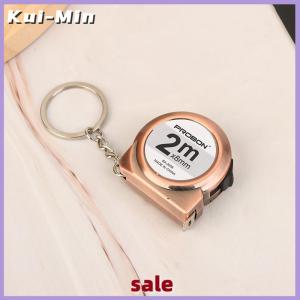 Kui-Min สายวัดขนาดพกพาขนาดเล็กพวงกุญแจแบบพกพาไม้บรรทัด2เมตรสายวัดเทปเหล็กใช้ในครัวเรือน