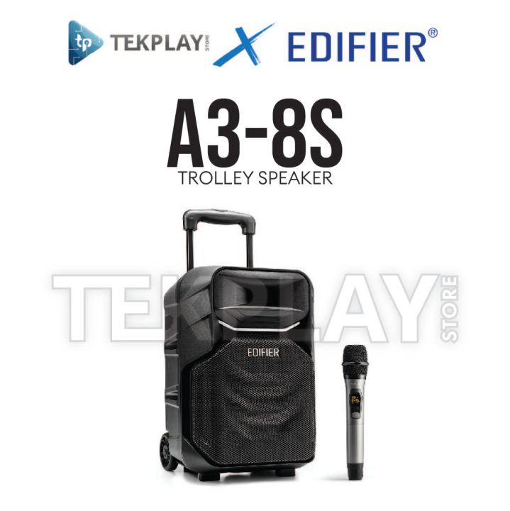 Edifier A3-8S TWS Portable Trolley Speaker Bluetooth/USB/MicroSD/Build in  Battery/Wireless Mic/Guitar Speaker Lazada PH