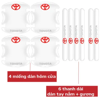 Bộ 4610 Miếng Dán Silicon Chống Xước Hõm Cửa Miếng Dán Chống Xước Tay Nắm Cửa Gương gắn logo Toyota Honda Hyundai Mazda... chất liệu Silicon siêu bền