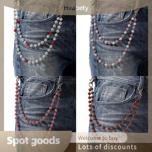 Heabety Fashion Hip-hop Pants Chains High-quality Ball Beads Waist Chains Simple Jeans Chain Fashion Pants Chain Clothing Accessories Gifts