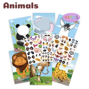 Kids DIY Stickers Puzzle Games Make-a-Face Assemble Jigsaw Children Recognition Training Education Toy