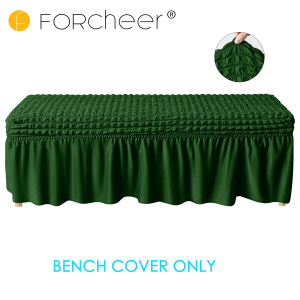 FORCHEER Bubble Lattice Dining Bench Slipcover With Skirt Piano Bench Cover Ottoman Dust Cover Removable Washable For Dining Room Living Room S/M/L