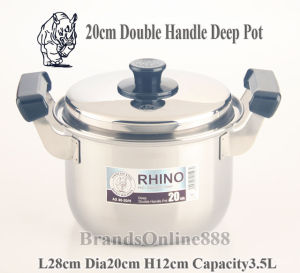 Rhino Stainless Steel Double Handle Pot/Queen Pot/King Pot (18/20/22/24/26/28/30/32)