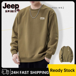 JEEP SPIRIT Mudah Lelaki Pusingan เสื้อสเวตเตอร์แขนยาว (S-3XL)