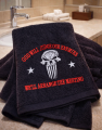 Bath Towel Olympic Black Terrycloth Towel (470 GMS) with Embroidery-25x50 inches. 