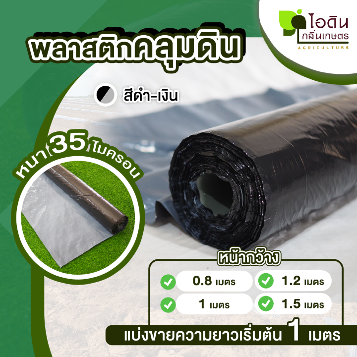 พลาสติกคลุมดินดำ-เงิน หนา 35 ไมครอน สำหรับแปลงเกษตร