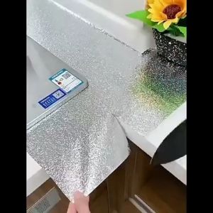 roll waterproof kitchen stickersOil-proof self-adhesive kitchen wallpaper aluminum film 40cm*5m