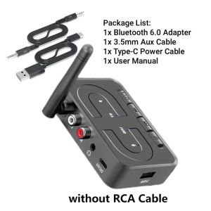 Bộ thu Bluetooth USB 6.0 có jack AUX 3.5mm và RCA cho ampli dàn âm thanh ô tô 2026