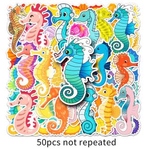 50PCS Colorful Animal Seahorse Cartoon Sticker DIY Laptop Guitar Snowboard Helmet Personalized Decal