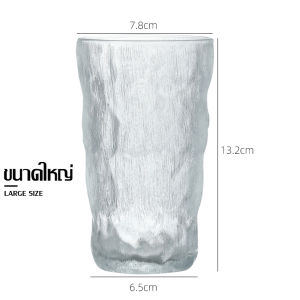 แก้วน้ำดื่ม กาแฟ แก้วมีลาย จับถนัดมือ แบบหนา แก้วน้ำใส ดีไซน์สวย ไม่บิ่นง่าย จับถนัดมือ แก้วเครื่องดื่ม มี 2 ขนาดให้เลือก