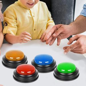 GUDY Quick Answer Button Answer Buzzers Lights Sounds Answering Buzz Buttons Engaging Learning Educational Game Buzzer Kids or Adults
