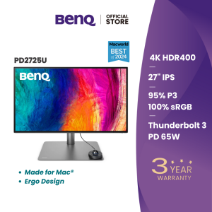 BenQ PD2725U Mac-Ready Designer Monitor 27" | 4K UHD IPS | 95% P3 Color | Thunderbolt 3 Daisy Chain