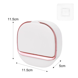 Self Adhesive Bathroom Drain Soap Box with Lid - Wall Mounted Waterproof Soap Dish Organizer - Bathroom Storage Case