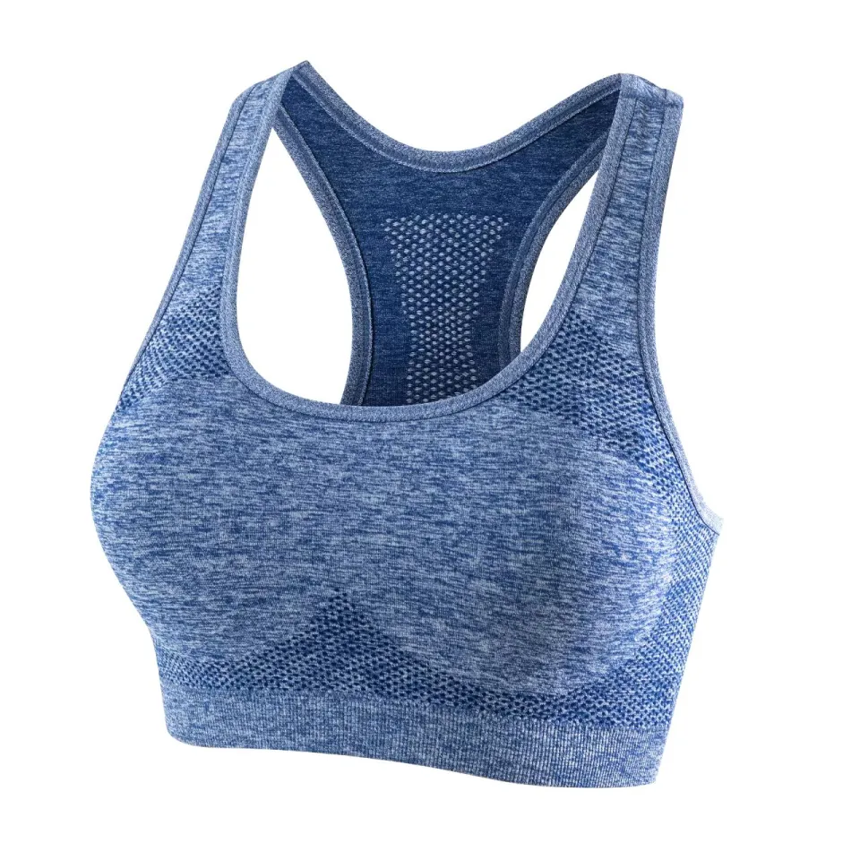 Joy wears Sports Bra Sexy Solid Color Back Vest Female Fitness