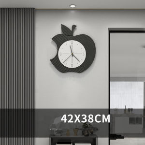 Minimalist Nordic Series Swing Wall Clock New Hot Sale Home Living Room Simple and Fashion Mute Creative Vintage Clock Art Apple Decorations 42*38cm
