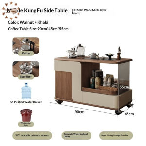 Multifunctional Mobile Coffee Table R-Style Home Living Room Coffee Table with Wheels