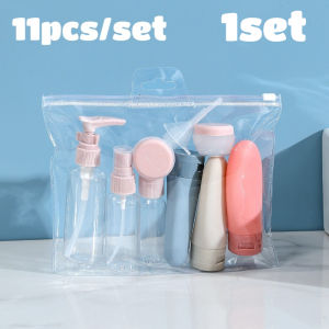 11pcs Travel Bottle Set for Toiletries Travel Liquid Container Portable Tool Approved Travel Size Refillable Spray Lotion Shampoo