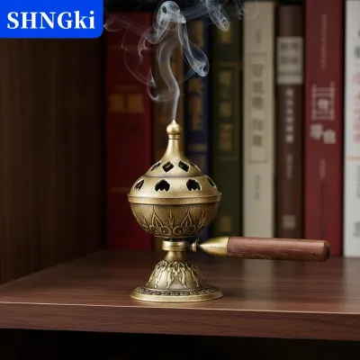 [COD] SHNGki Lư xông hương dạng cầm tay xoay được không dính bột kiểu dáng quả lê khay đựng nhang hương thơm lâu bền.