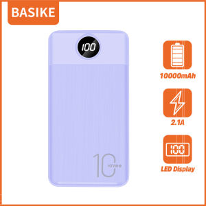 Power Bank Pengisian Cepat BASIKE Asli Kapasitas Sebenarnya 10000mAh dengan Tampilan Daya LED Input Micro USB/Tipe C Output USB Ganda [Garansi 1 Tahun]