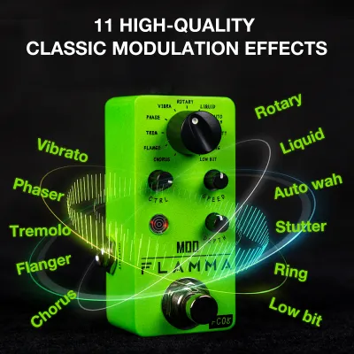 FLAMMA FC05 Modulation Multi Effects Pedal Mod Guitar Pedal 11 Modes Chorus Flanger Phaser Tremolo Auto Wah