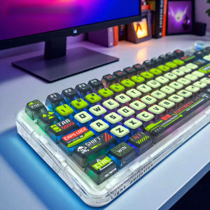 Apocalypse Biochemical Four Sided Transparent Pudding Keycap PBT 125 Keys for 60/84/98/108 Mechanical Keyboard Accessories