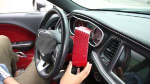 Cornerr Car Red Carbon Fiber Grain Center Control Navigation Gear Shift Tail Light Decoration Cover For Dodge Challenger 2010 Up T2Y7B