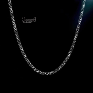 Kalung Rantai Tulang Naga Titanium Silver Fashion Retro Kece Pria Wanita Kekinian Anti Karat