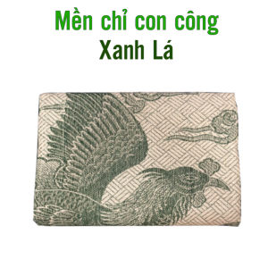 Combo 2 mền chỉ cotton con công xanh dương 1m5 x 2m nặng 700g - 800g