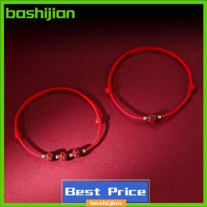 bashijian Tây Tạng Phật giáo sen đính cườm Vòng đeo tay handmade bện có thể điều chỉnh may mắn màu đỏ chủ đề Vòng đeo tay quyến rũ cho phụ nữ người đàn ông vài đồ trang sức