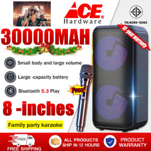 【A must-have for family KTV】ACE 3D stereo speaker portable speaker with microphone bluetooth 8 Inch Karaoke TWS series